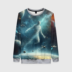 Женский свитшот Человек и космос - нейросеть