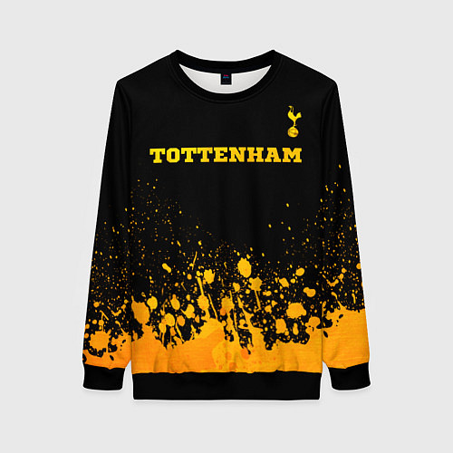 Женский свитшот Tottenham - gold gradient посередине / 3D-Черный – фото 1