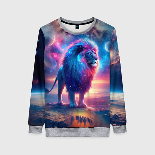 Женский свитшот Space lion - ai art fantasy / 3D-Меланж – фото 1
