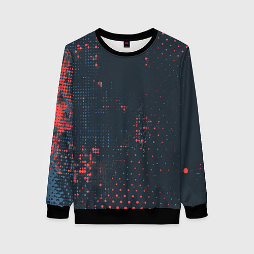 Женский свитшот Брызги краски на стену / 3D-Черный – фото 1