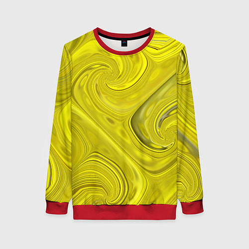 Женский свитшот Желтая абстракция / 3D-Красный – фото 1