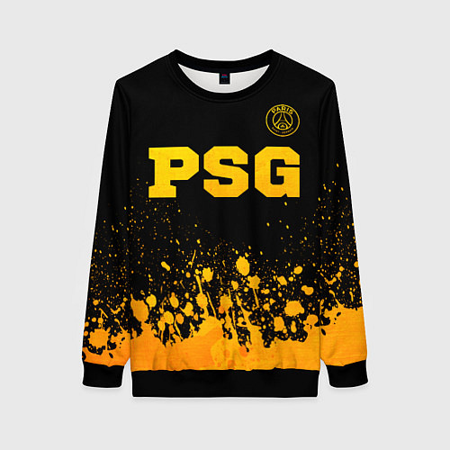 Женский свитшот PSG - gold gradient посередине / 3D-Черный – фото 1