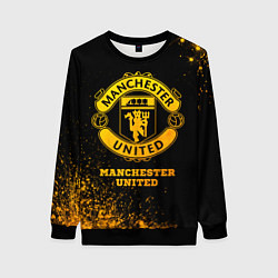 Свитшот женский Manchester United - gold gradient, цвет: 3D-черный