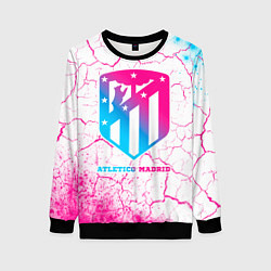 Свитшот женский Atletico Madrid neon gradient style, цвет: 3D-черный