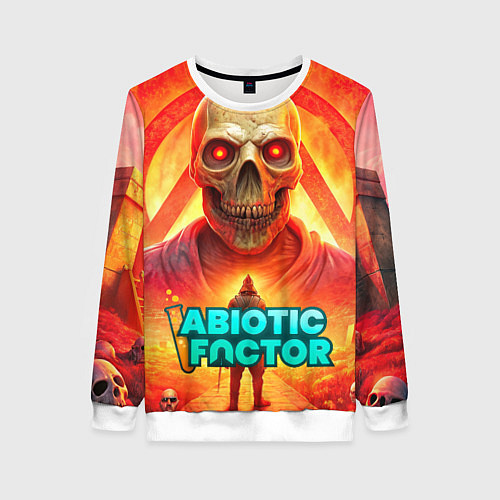 Женский свитшот Abiotic Factor horror skull / 3D-Белый – фото 1