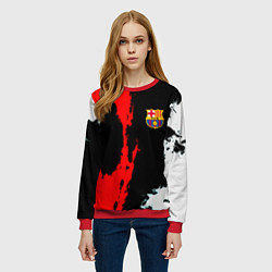 Свитшот женский Barcelona fc краски спорт, цвет: 3D-красный — фото 2