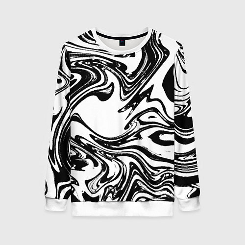 Женский свитшот Абстрактная черно-белая / 3D-Белый – фото 1