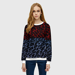 Свитшот женский Леопардовый стиль текстура, цвет: 3D-белый — фото 2