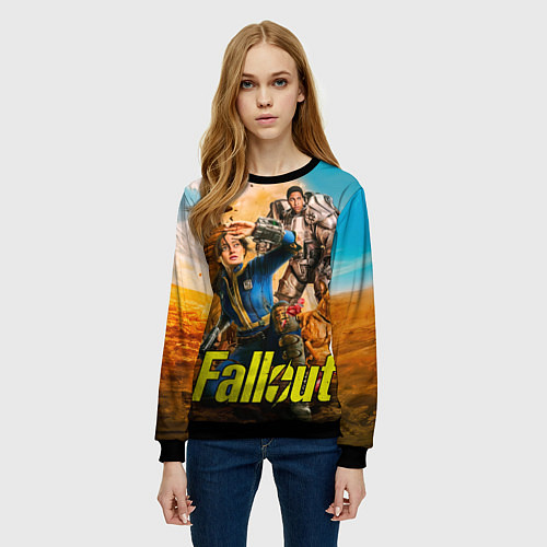 Женский свитшот Fallout all / 3D-Черный – фото 3