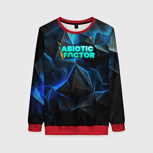 Женский свитшот Abiotic Factor логотип холодный фон / 3D-Красный – фото 1