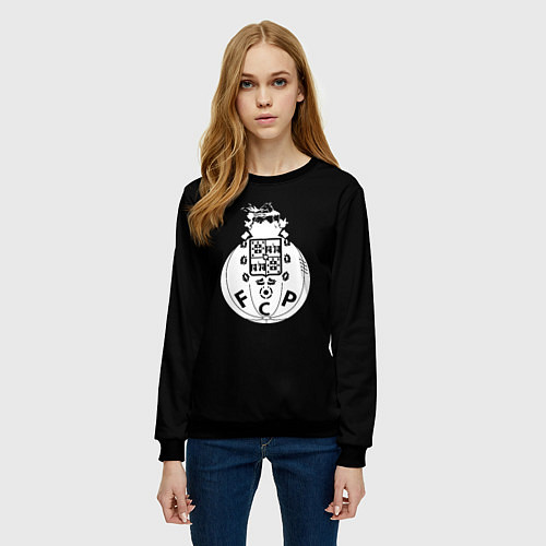 Женский свитшот Porto fc club sport / 3D-Черный – фото 3