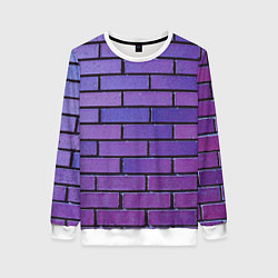 Женский свитшот Кирпичная стена фиолетовый паттерн