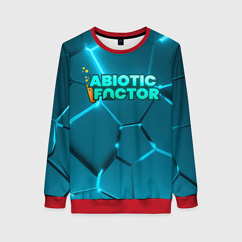 Женский свитшот Abiotic Factor logo neon / 3D-Красный – фото 1