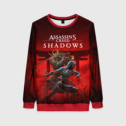 Женский свитшот Персонажи Assassins creed shadows / 3D-Красный – фото 1