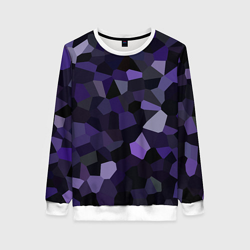 Женский свитшот Кристаллизация темно-фиолетового / 3D-Белый – фото 1