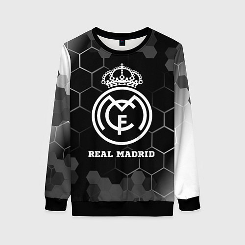 Женский свитшот Real Madrid sport на темном фоне / 3D-Черный – фото 1