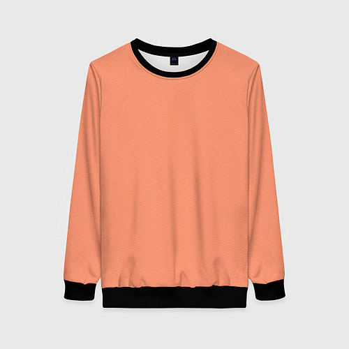 Женский свитшот Насыщенный персиковый текстурированный / 3D-Черный – фото 1