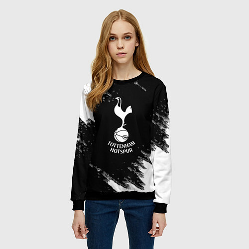 Женский свитшот ФК Тоттенхэм краски / 3D-Черный – фото 3