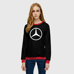 Свитшот женский Mercedes benz logo white, цвет: 3D-красный — фото 2