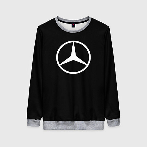 Женский свитшот Mercedes benz logo white / 3D-Меланж – фото 1