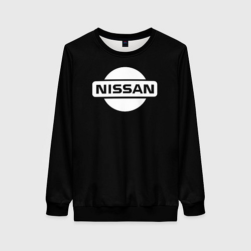 Женский свитшот Nissan logo white / 3D-Черный – фото 1