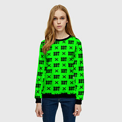 Свитшот женский BBT logo green steel, цвет: 3D-черный — фото 2