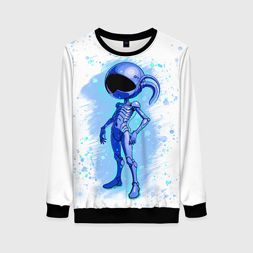 Женский свитшот Инопланетянин среди звезд - An alien among the sta / 3D-Черный – фото 1