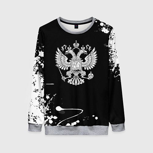 Женский свитшот Россия герб краски брызги / 3D-Меланж – фото 1