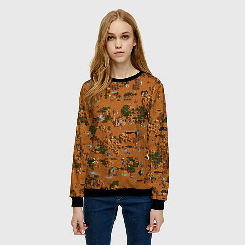 Женский свитшот Герои 3 Карта Фабрики / 3D-Черный – фото 3