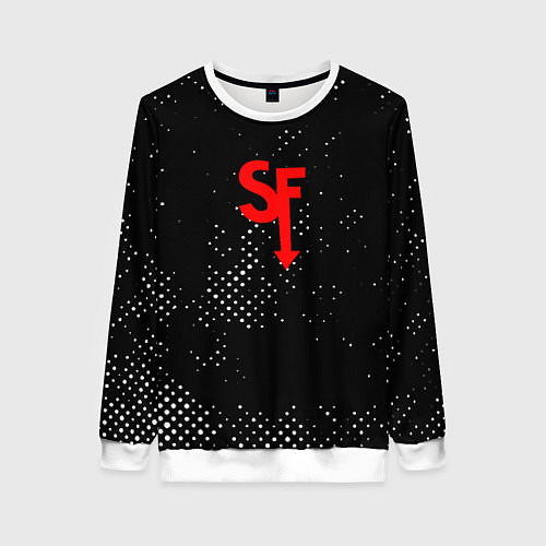 Женский свитшот Салли фейс текстура точки / 3D-Белый – фото 1