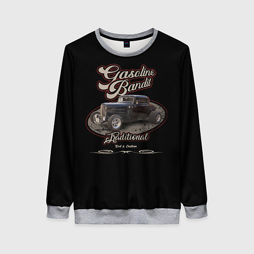 Женский свитшот Хотрод Gasoline bandit / 3D-Меланж – фото 1