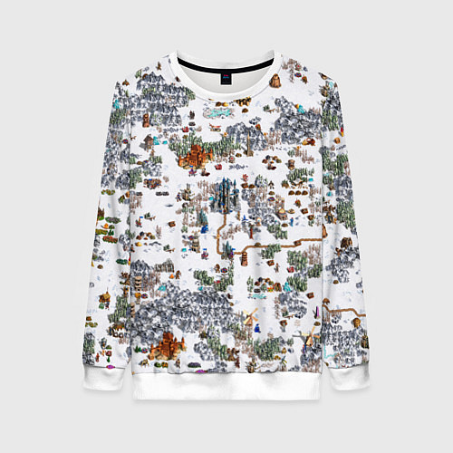 Женский свитшот Герои 3 Карта Башни / 3D-Белый – фото 1