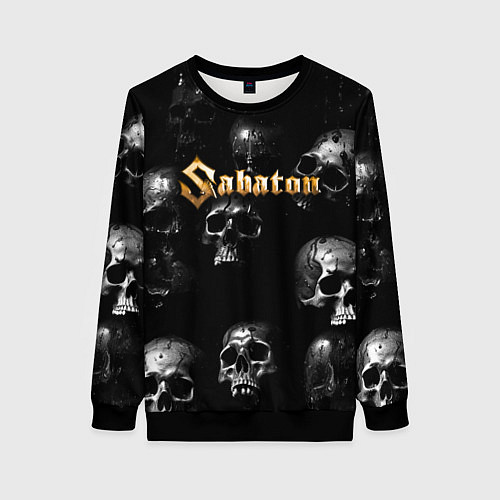 Женский свитшот Sabaton - logo rock group / 3D-Черный – фото 1