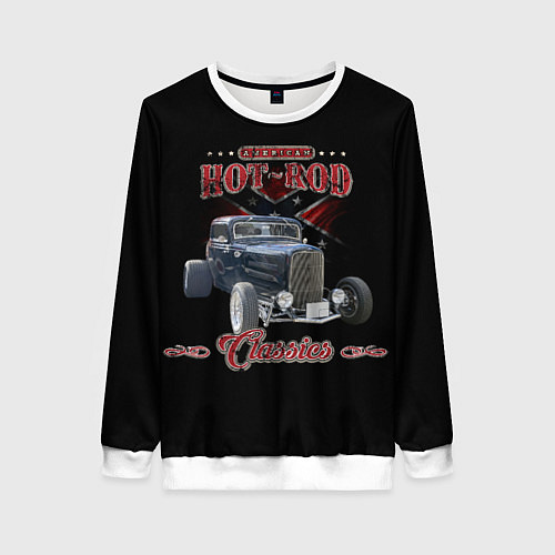 Женский свитшот Классический хотрод на базе автомобиля 30-х годов / 3D-Белый – фото 1