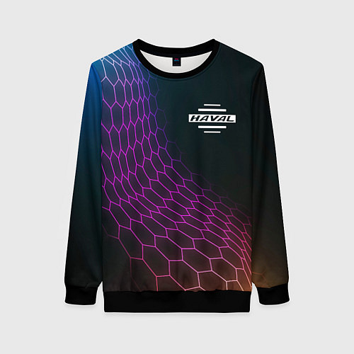 Женский свитшот Haval neon hexagon / 3D-Черный – фото 1
