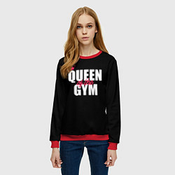 Свитшот женский Queen of the gym - crown, цвет: 3D-красный — фото 2