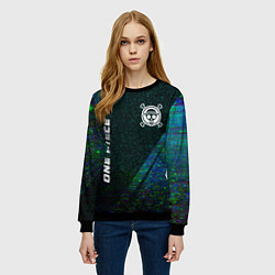 Свитшот женский One Piece glitch blue, цвет: 3D-черный — фото 2