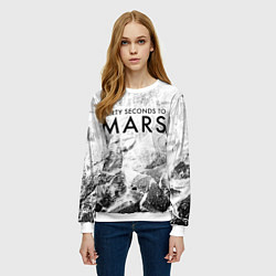 Свитшот женский Thirty Seconds to Mars white graphite, цвет: 3D-белый — фото 2