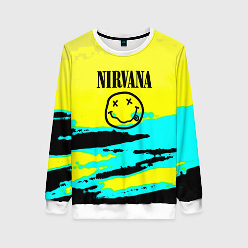 Женский свитшот Nirvana краски кислотные / 3D-Белый – фото 1