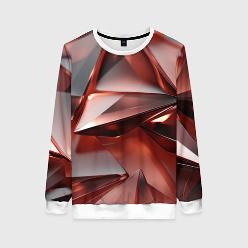 Женский свитшот Рубиновые пирамидки / 3D-Белый – фото 1