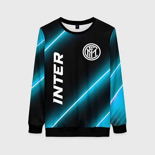 Женский свитшот Inter неоновые лампы / 3D-Черный – фото 1