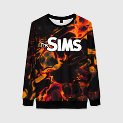 Свитшот женский The Sims red lava, цвет: 3D-черный