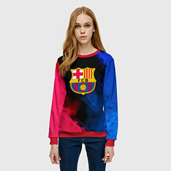 Свитшот женский Barcelona fc club gradient smoke, цвет: 3D-красный — фото 2