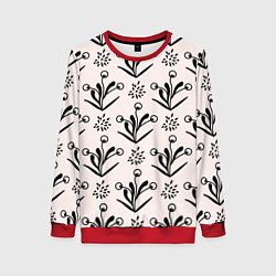 Свитшот женский Веточка цветочная, цвет: 3D-красный