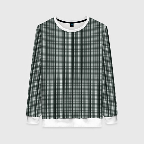Женский свитшот Серо-зелёный полосатый / 3D-Белый – фото 1