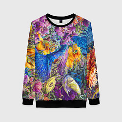 Женский свитшот Абстрактный растительный паттерн - нейросеть