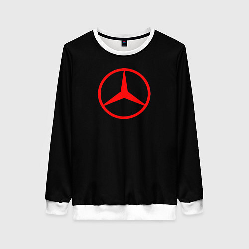 Женский свитшот Mercedes logo red / 3D-Белый – фото 1