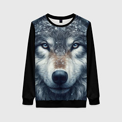 Женский свитшот Морда волка - взгляд