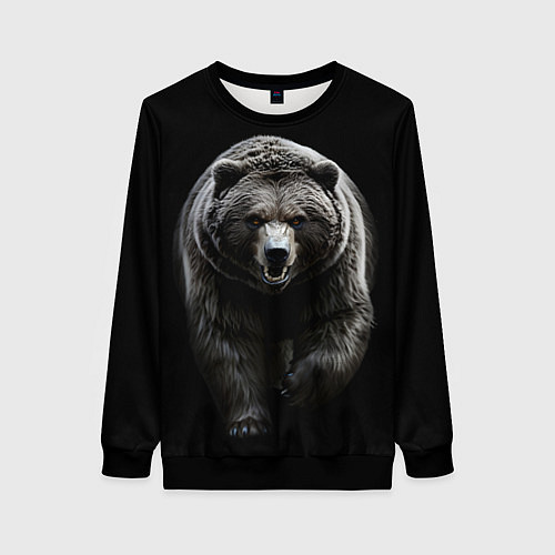 Женский свитшот Славянский медведь велес / 3D-Черный – фото 1