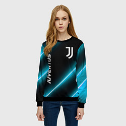Свитшот женский Juventus неоновые лампы, цвет: 3D-черный — фото 2